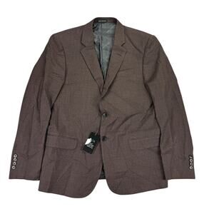 Armani Exchange Mens Slim Fit Wool Blazer Sport Coat Brown 42R